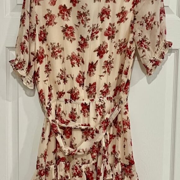 Paige Evonna Dress In Nude Cream/Cherry Red - NEW WITH TAGS - Picture 4 of 6